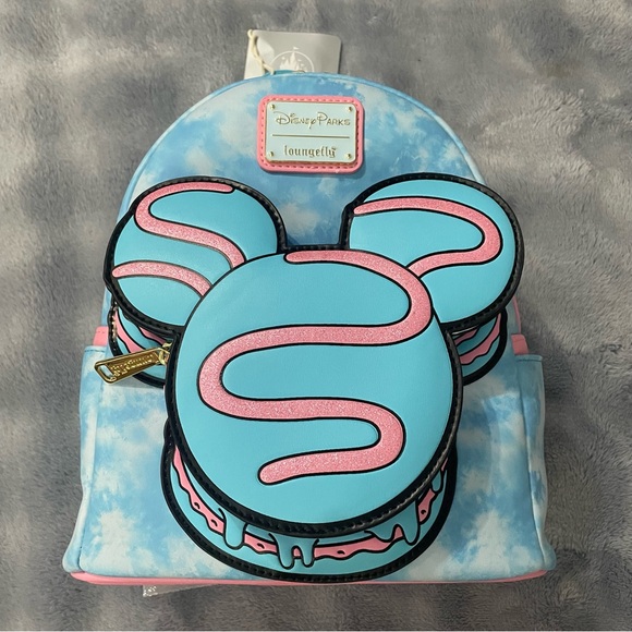 Loungefly Mickey Disney Eats Macaron Backpack, Ears, & Tumbler Bundle Set NWT - Picture 6 of 12